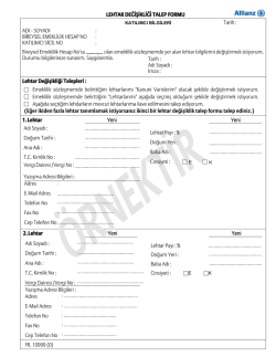 Lehdar Değişiklik Talep Formu