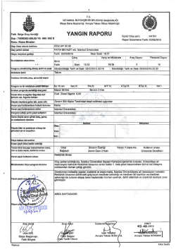 İBB İtfaiye Daire Başkanlığı Raporu