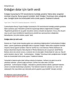 Erdoğan dolar için tarih verdi