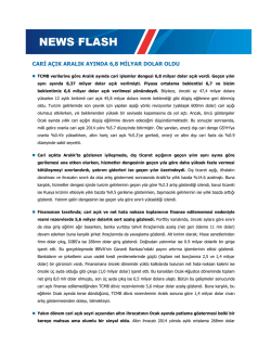 CARİ A&Ccedil;IK ARALIK AYINDA 6,8 MİLYAR DOLAR