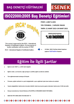 Eğitim İle İlgili Şartlar