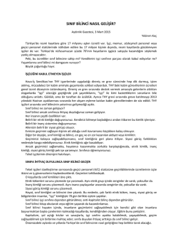 sınıf bilinci nasıl gelişir?