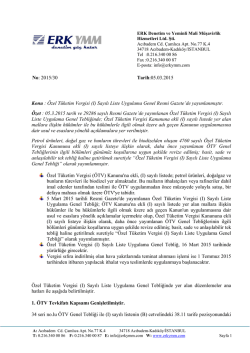 (I) Sayılı Liste Uygulama Genel Tebliği yayımlanmıştır