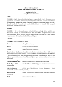 SİNOP &Uuml;NİVERSİTESİ AKADEMİK PERSONEL &Ouml;D&Uuml;L Y&Ouml;NERGESİ