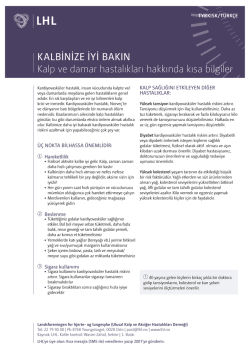 KALBİNİZE İYİ BAKIN Kalp ve damar hastalıkları hakkında