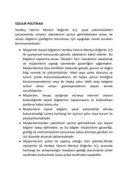 Gizlilik Politikası