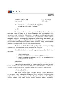 İthalatta Bandrol &Uuml;creti Ve &Ccedil;eşitli Vergiler