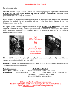 D&uuml;nya Kadınlar G&uuml;n&uuml; Yemeği Sevgili Annelerimiz, MEK OAB olarak