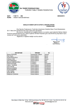 k&uuml;&ccedil;&uuml;kler grup zonguldak - T&uuml;rkiye Masa Tenisi Federasyonu