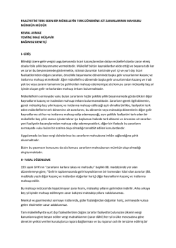 FAALİYETİNİ TERK EDEN BİR M&Uuml;KELLEFİN