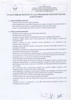 Ihaleler/YANGIN VE GAZ S&Ouml;ND&Uuml;RME TEKNİK ŞARTNAMESİ