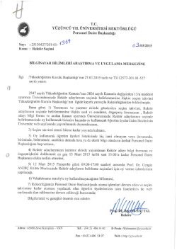 T.c. - Y&uuml;z&uuml;nc&uuml; Yıl &Uuml;niversitesi