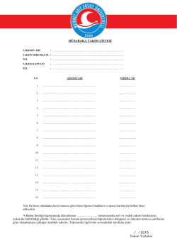 Müsabaka İsim Listesi