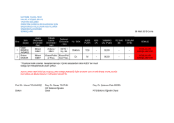 öndeğerlendirme sonuçları belli olmuştur