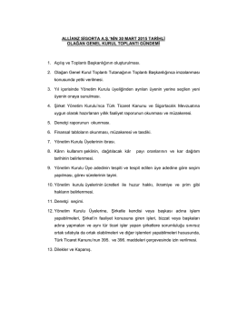30.03.2015 tarihli Olağan Genel Kurul G&uuml;ndemi