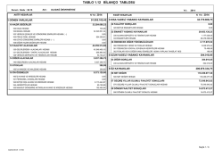 TABLO 1.12 BİLAN&Ccedil;O TABLOSU