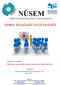 temel iş sağlığı ve g&uuml;venliği