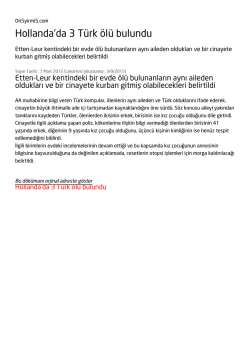 Hollanda`da 3 T&uuml;rk &ouml;l&uuml; bulundu