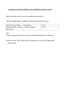 hazırlık sınıfı öğrencilerimizin dikkatine!