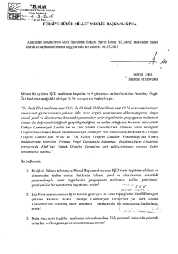 istanbul mv. g&uuml;rsel tekin`in milli savunma bakanı`na yazılı