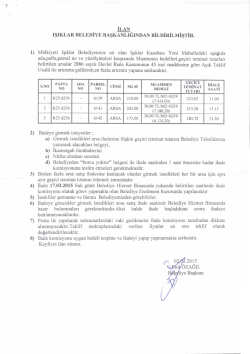 İhale ilanı i&ccedil;in tıklayınız