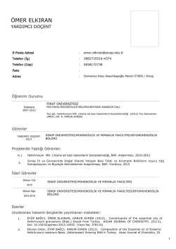 CV İ&ccedil;in Tıklayınız. - Sinop &Uuml;niversitesi