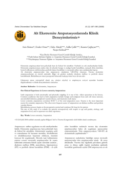 Alt Ekstremite Amputasyonlarında Klinik Deneyimlerimiz+