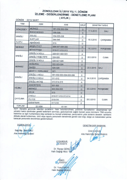 mart ayı denetim planı - Zonguldak Halk Sağlığı M&uuml;d&uuml;rl&uuml;ğ&uuml;