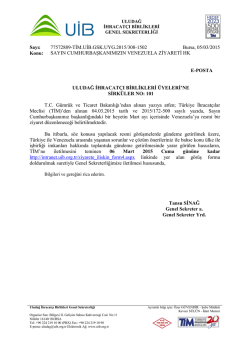 SAYIN CUMHURBAŞKANIMIZIN VENEZUELA ZİYARETİ HK