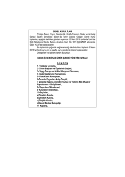 GENEL KURUL İLANI T&uuml;rkiye Basın, Yayın, Gazetecilik, Grafik