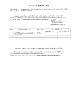teklif mektubu