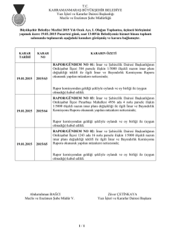 19.01.2015 Tarihli 3. Birleşimine ait karar &ouml;zeti i&ccedil;in tıklayınız