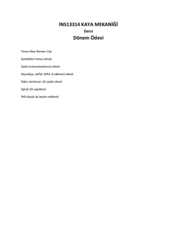 INS13314 KAYA MEKANİĞİ D&ouml;nem &Ouml;devi