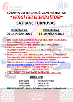 satranç turnuvası - Kütahya Defterdarlığı