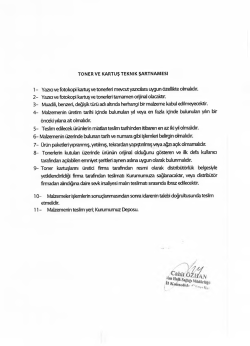 TONER VE KARTUŞ TEKNİK ŞARTNAMESİ I