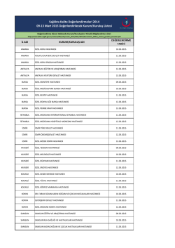 Sağlıkta Kalite Değerlendirmeleri 2014 09