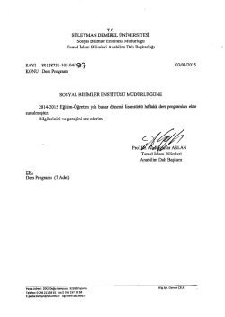 2014-2015 Eğitim &Ouml;ğretim Yılı Bahar Yarıyılı Arap Dili ve Bel&acirc;gatı