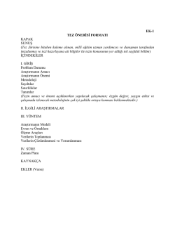 EK-1 Tez &Ouml;neri Formatı