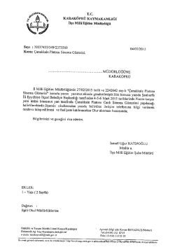 İgili Okul M&uuml;d&uuml;rl&uuml;klerine -&Ccedil;anakkale Platosu Sinema G&ouml;sterisi