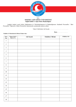 Takım listesi - Mehmet Akif Ersoy &Uuml;niversitesi