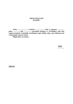 Yapı Kullanma 26.madde Mimari Proje Müellifi