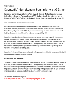 Davutoğlu`ndan ekonomi kurmaylarıyla g&ouml;r&uuml;şme