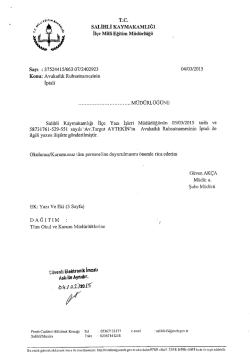 T.C. sALİHLİ KAYMAKAMLIĞI İl&ccedil;e Miııi Eğitim M&uuml;d&uuml;rl&uuml;ğ&uuml;