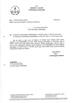 T.c. MERSİN VALİLİĞİ İı Miııi Eğitim M&uuml;d&uuml;rl&uuml;ğ&uuml; - mersin