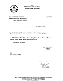 İl&ccedil;e Milli Eğitim M&uuml;d&uuml;rl&uuml;ğ&uuml; Yazısı