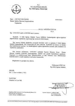 T.c ULA KAYMAKAMLIĞI - Ula İl&ccedil;e Milli Eğitim M&uuml;d&uuml;rl&uuml;ğ&uuml;