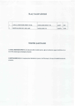 Ihaleler/İKİ KALEM İLA&Ccedil; TEKNİK ŞARTNAMESİ