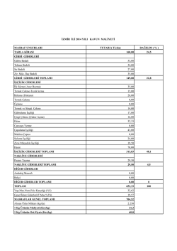 TARLA KİRASI 160,00 24,5 GİRDİ GİDERLERİ G&uuml;bre Bedeli 53,00