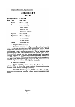 Anayasa Mahkemesinin 19/11/2014 Tarihli ve 2012