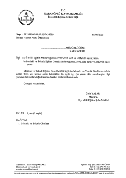 mesleki ve teknik okullara - 2015 yılı hizmet alımı